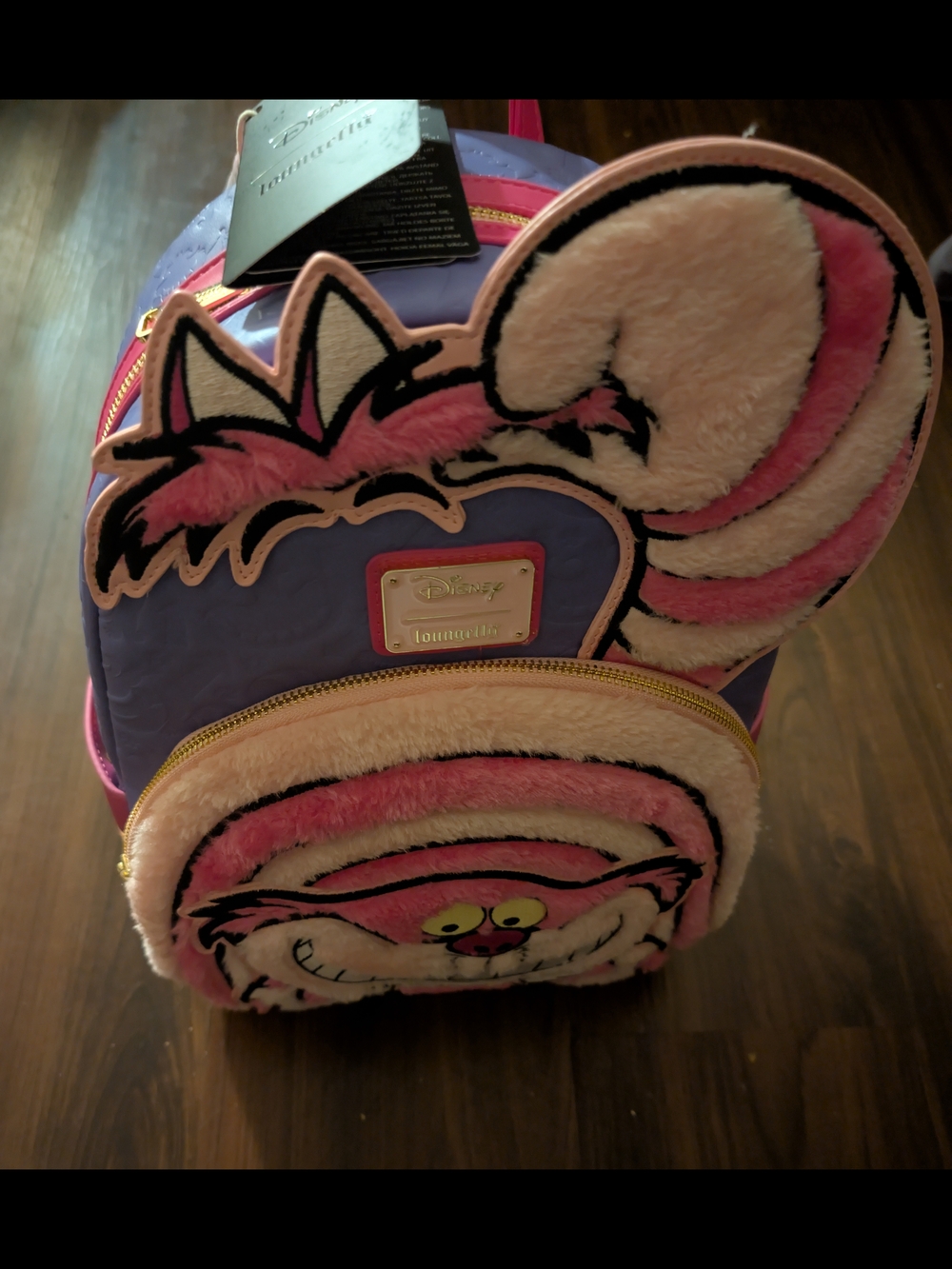 Loungefly Pink & Purple Cheshire Cat Plush Mini Backpack - Picture 2 of 6